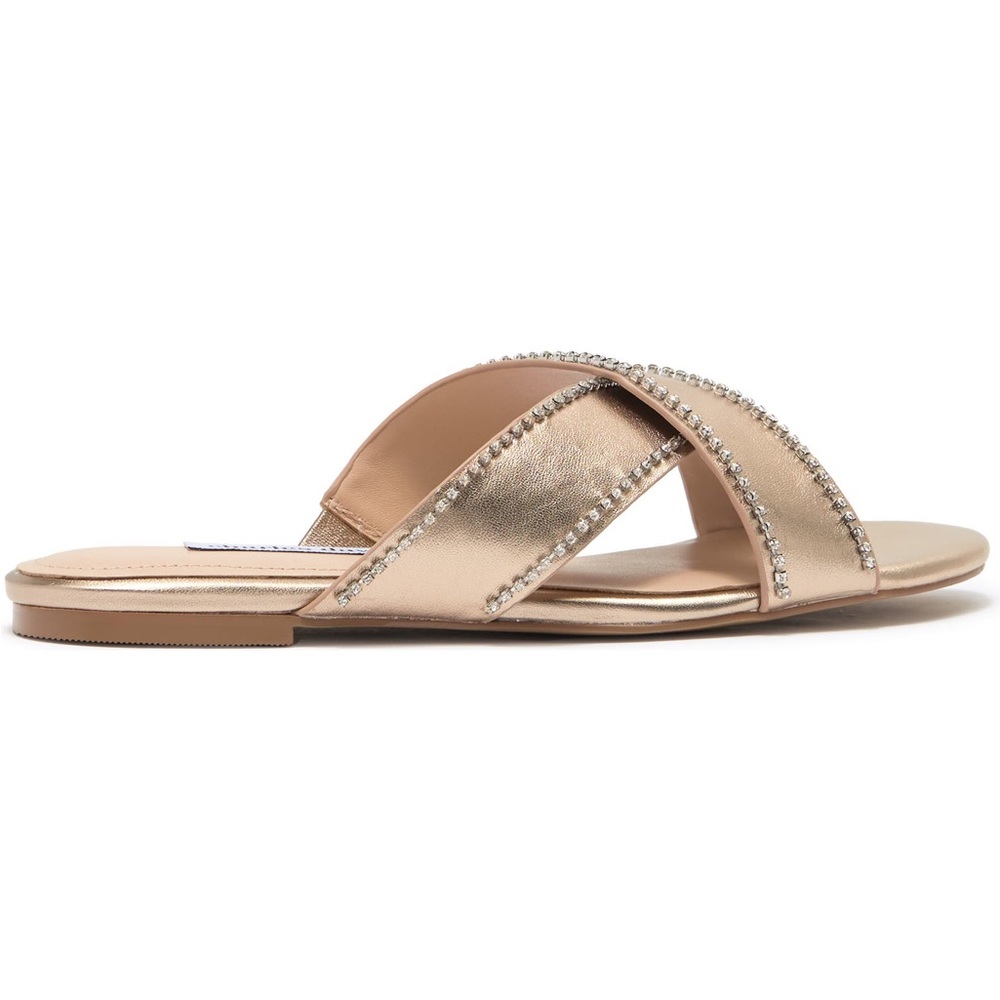 CHARLES DAVID KENYA EMBELLISHED METALLIC LEATHER FLAT SANDALS SIZE 9 NEW IN BOX - Picture 7 of 12